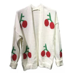 Load image into Gallery viewer, LUXE DIVA Womens Long Sleeve Cherries Print Open Front Knitted Jumper Cardigan 8-14
