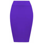 Load image into Gallery viewer, Womens Plain High Waisted Knee Length Bodycon Stretch Pencil Midi Skirt 8-14
