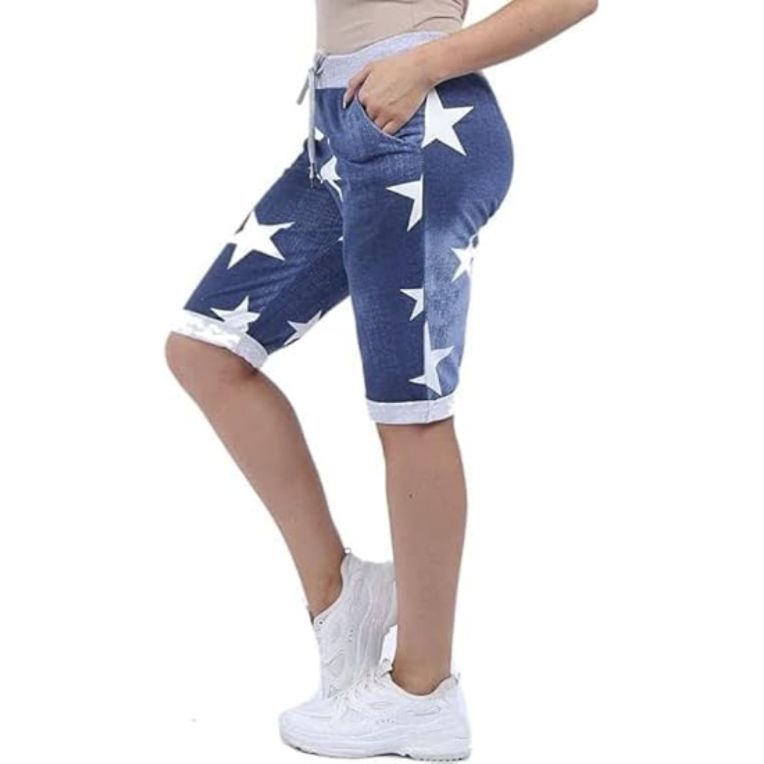 LUXE DIVA Italian Ladies Women's Turn-Up Shorts – Elastic Waist, Stylish, Comfortable Summer Wear UK Sizes 12-22 – Casual Fit Daily