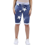 Load image into Gallery viewer, LUXE DIVA Italian Ladies Women's Turn-Up Shorts – Elastic Waist, Stylish, Comfortable Summer Wear UK Sizes 12-22 – Casual Fit Daily