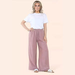 Load image into Gallery viewer, LUXEDIVA WOMENS LADIES WIDE LEG DRAWSTRING PLAZZO BOTTOM TROUSER PANTS