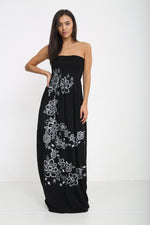 Load image into Gallery viewer, Women Ladies Chunky flora Print Sheering Maxi Dress