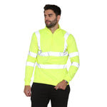 Load image into Gallery viewer, LUXE DIVA Mens Long Sleeve Quarter Zip Hi Vis Sweatshirt Jumper Top Sizes S-2XL