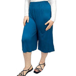 Load image into Gallery viewer, LUXEDIVA  Womens Ladies Plain 3/4 Length Short Palazzo Trousers Casual Wide Leg Culottes Pants Plus Sizes UK 8-26