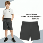 Load image into Gallery viewer, LUXE DIVA Boys School Shorts – Classic Black Knee-Length Uniform Shorts with Pockets, Easy Pull-On Design, Half Elastic Waistband for Ages 2-10 Years