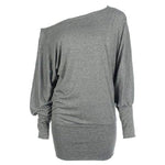 Load image into Gallery viewer, LUXE DIVA One Off-Shoulder Tops with Long Sleeves, Off Shoulder Batwing Jumper, Ladies Batwing Top in Black, Red, White Plus 21 Colors More UK