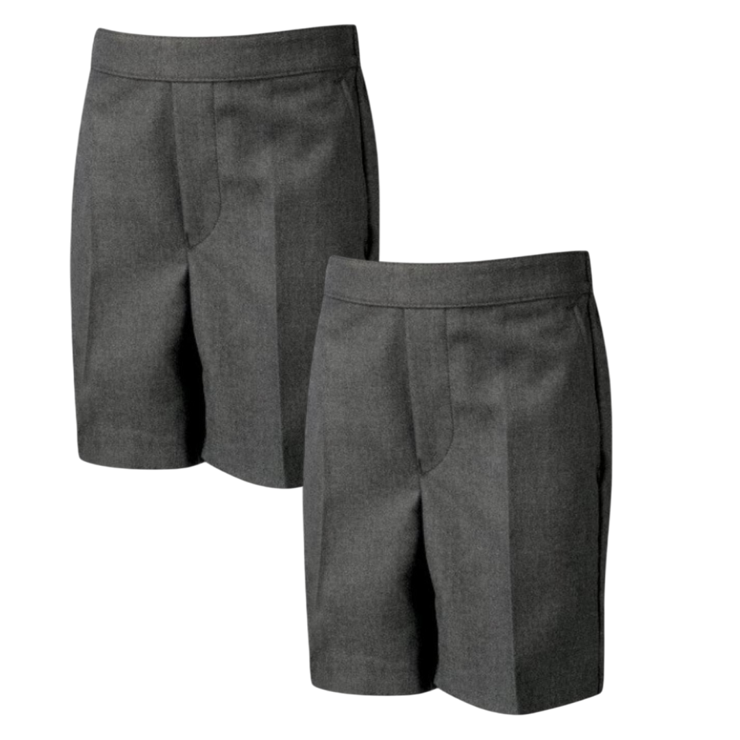 LUXE DIVA Boys School Shorts – Classic Black Knee-Length Uniform Shorts with Pockets, Easy Pull-On Design, Half Elastic Waistband for Ages 2-10 Years