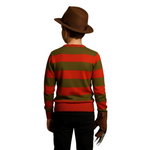 Load image into Gallery viewer, LUXE DIVA Men's Halloween Costume Red Green Stripe Knitted Jumper Explore Hat Scary Mask & Claw Hand Glove Halloween Cosplay Horror Fancy Dress Costume Suit Sweater+Top+Hat+Mask+Glove For Adult