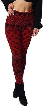 Load image into Gallery viewer, LUXE DIVA Womens Knitted Tartan Winter Leggings Ladies Soft Warm Wool Christmas Retro Pants Warm Trousers