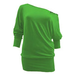 Load image into Gallery viewer, LUXE DIVA One Off-Shoulder Tops with Long Sleeves, Off Shoulder Batwing Jumper, Ladies Batwing Top in Black, Red, White Plus 21 Colors More UK