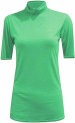 Load image into Gallery viewer, Womens Ladies Turtle Polo Neck Jumper Short Sleeve Top High Neck T Shirt Top Plus 16-26