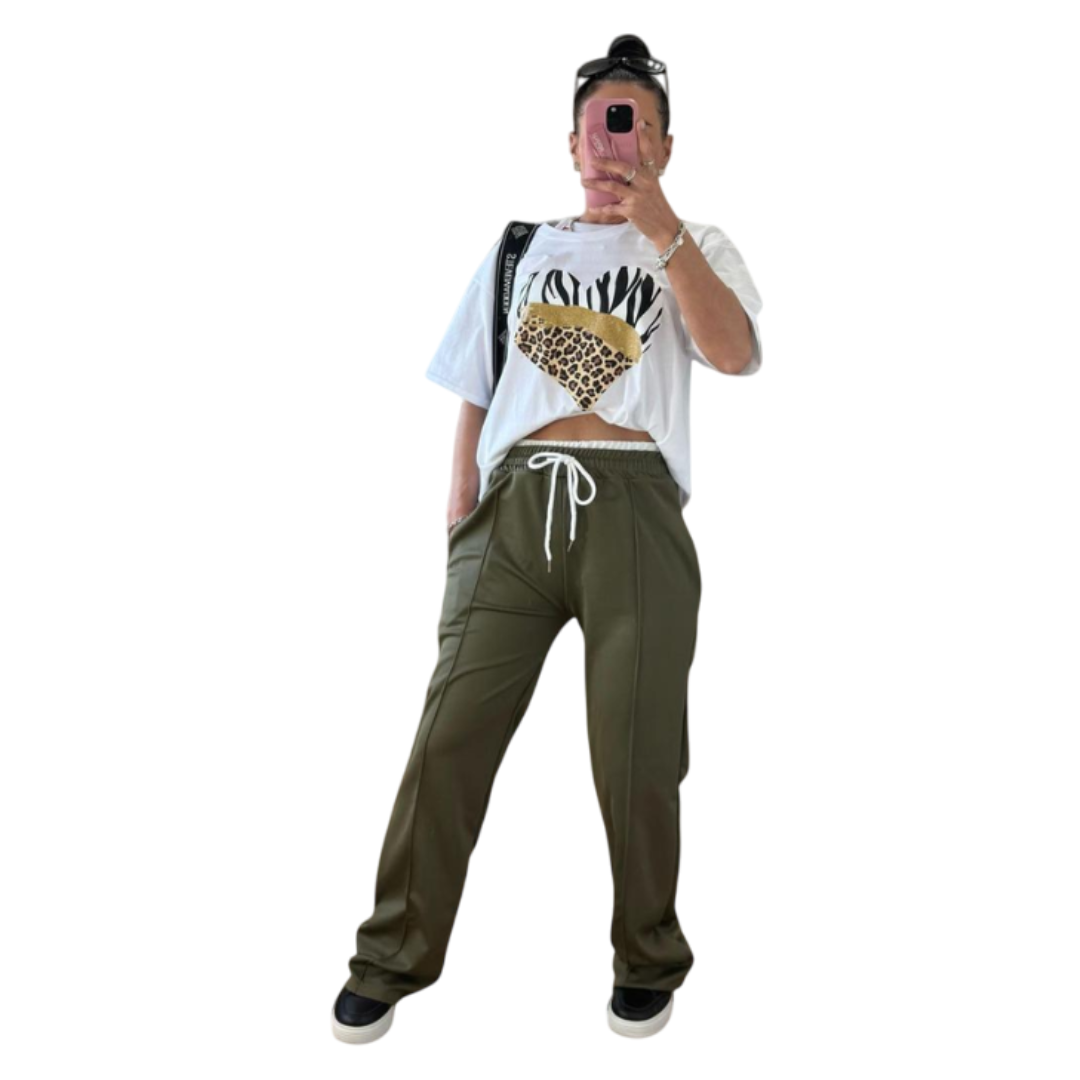 LUXE DIVA Women's High Waisted Wide Leg Joggers — soft cotton, loose fit, ideal for yoga, lounging, or everyday comfort. Stylish, breathable & versatile!