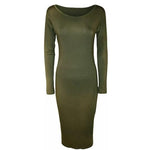 Load image into Gallery viewer, LUXE DIVA Ladies Womens Long Sleeve Stretch Jersey Bodycon Printed MIDI Dress Plus Size