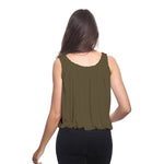 Load image into Gallery viewer, LUXE DIVA Women’s Gathered Round Scoop Neckline Swing Trim Sleeveless Plain Tank Top Wide Straps Ladies Elastic Bubble Hem Summer Camisole Baggy Vest Blouse Top