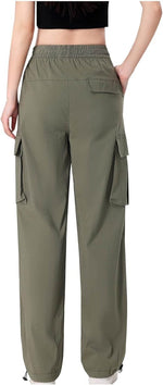 Load image into Gallery viewer, Ladies Combat Elastic Waist Band 4 Pocket Plain Wide Leg Plazzo Style Trouser