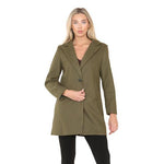 Load image into Gallery viewer, LUXE-DIVE Ladies 2 Pocket Italian Wool Look Long Sleeve Collared Front Button Jacket Coat