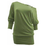 Load image into Gallery viewer, LUXE DIVA One Off-Shoulder Tops with Long Sleeves, Off Shoulder Batwing Jumper, Ladies Batwing Top in Black, Red, White Plus 21 Colors More UK