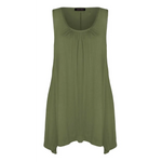 Load image into Gallery viewer, Ladies Hanky Hem Womens Sleeveless Scoop Neck Jersey Long