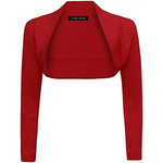 Load image into Gallery viewer, Ladies Plain Long Sleeve Bolero Shrug Crop Top Cropped
