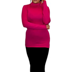 Load image into Gallery viewer, Ladies Polo Roll Neck Long Sleeve Turtle Neck Plain Jumpers