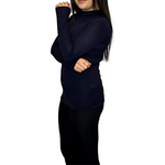 Load image into Gallery viewer, Ladies Polo Roll Neck Long Sleeve Turtle Neck Plain Jumpers