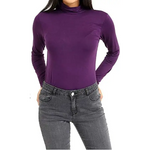 Load image into Gallery viewer, Ladies Polo Roll Neck Long Sleeve Turtle Neck Plain Jumpers