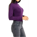 Load image into Gallery viewer, Ladies Polo Roll Neck Long Sleeve Turtle Neck Plain Jumpers