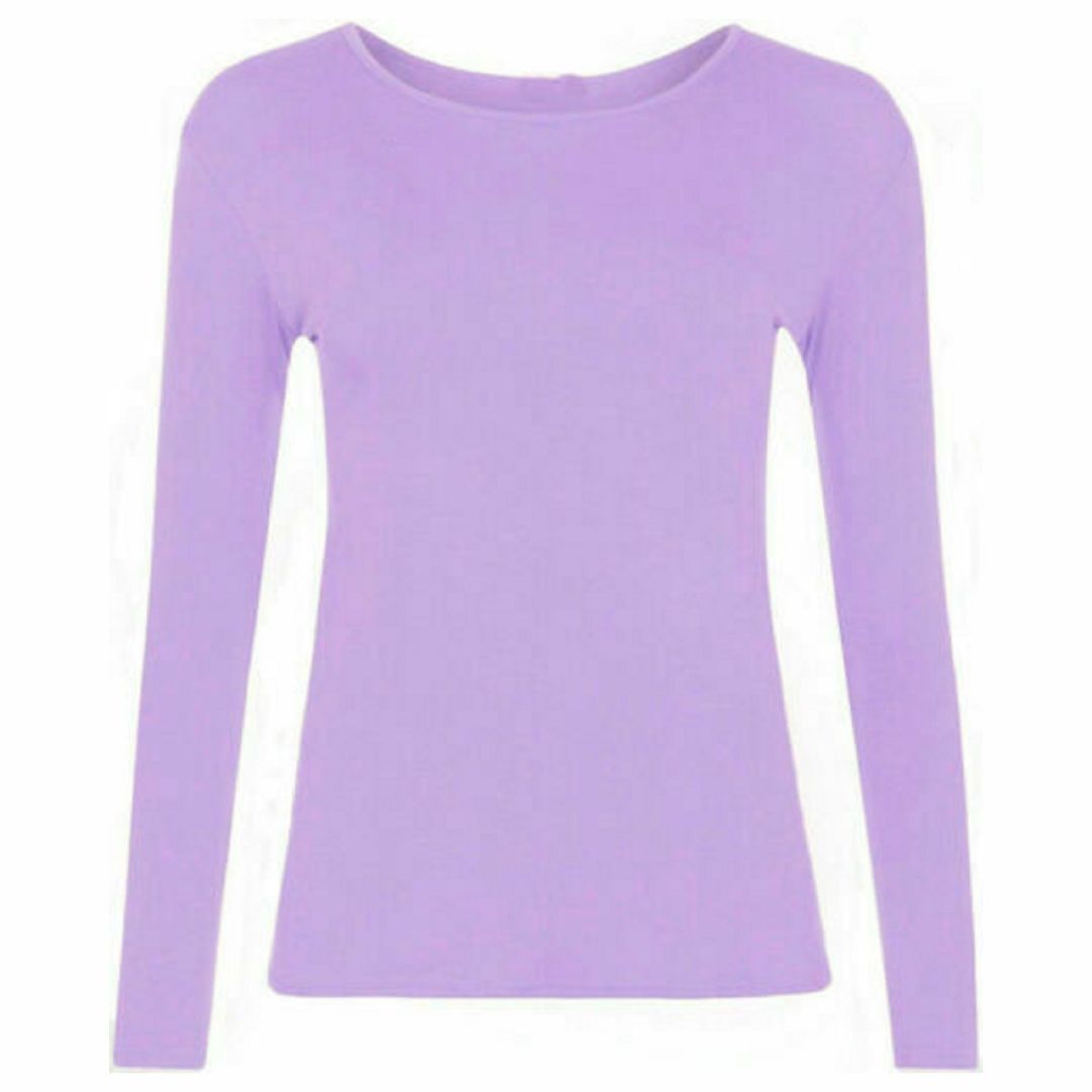 LUXE DIVA New Ladies Long Sleeve Round Neck T-Shirt Top Size 8-26