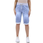 Load image into Gallery viewer, LUXE DIVA Italian Ladies Women's Turn-Up Shorts – Elastic Waist, Stylish, Comfortable Summer Wear UK Sizes 12-22 – Casual Fit Daily