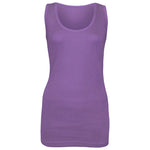 Load image into Gallery viewer, Women’s Plain Summer Stretchy Ribbed Vest Ladies Casual Sleeveless Cotton Camisole T-Shirt Style Muscle Gym Sports Rib Cami Long Vest Tank Tee Top