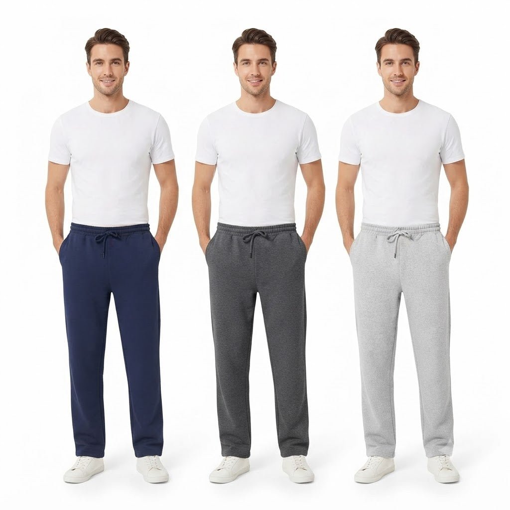 LUXE DIVA Men's Open Hem Joggers with Zip Pockets - LUXE DIVALUXE DIVA Men's Open Hem Joggers with Zip PocketsTrouser Jogger PantsLUXE DIVALUXE DIVAMenOHemTrouNvy/Gry/CharSLUXE DIVA Men's Open Hem Joggers with Zip PocketsSNavy Grey Charcoal