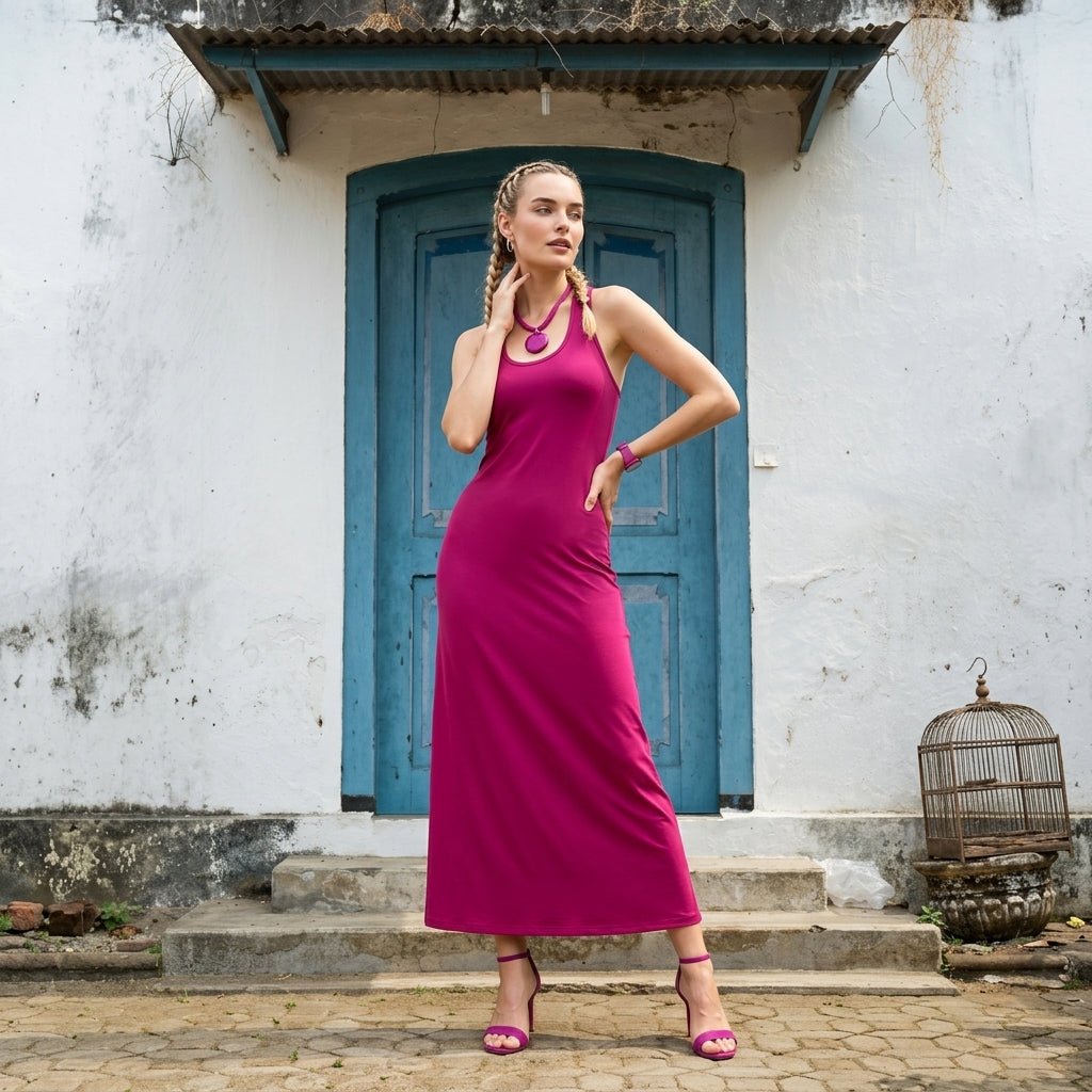 Luxe Diva Women Racerback Maxi Dress - LUXE DIVALuxe Diva Women Racerback Maxi DressWomen Racerback Maxi DressLUXE DIVALUXE DIVASLRBMaxiDresCeriseSMLuxe Diva Women Racerback Maxi DressSMCerise