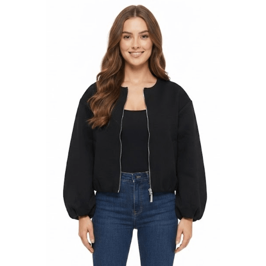 LUXE DIVA Women’s Italian Style Balloon Sleeve Bomber Jacket with Pockets | One Size UK S-XL - LUXE DIVALUXE DIVA Women’s Italian Style Balloon Sleeve Bomber Jacket with Pockets | One Size UK S-XLJacketLUXE DIVALUXE DIVALDLSBomberJktBlk1SLUXE DIVA Women’s Italian Style Balloon Sleeve Bomber Jacket with Pockets | One Size UK S-XLOne sizeBlack