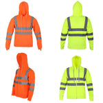 Load image into Gallery viewer, LUXE DIVA Roll over image to zoom in Hi Vis Sweatshirts for Men Class 3 High Visibility Reflective Hoodie for Men, Reflective Hoodies