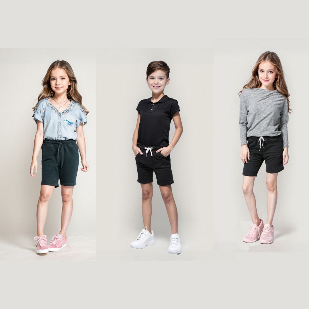 LUXE DIVA Unisex Kids Boy Girls Plain Fleece Shorts PE School Jogging Sports Casual Wear 2-13 Years