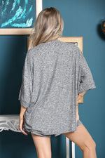 Load image into Gallery viewer, LUXEDIVA Womens Oversized Short Sleeve T Shirt and Co-ord Lounge Wear Set