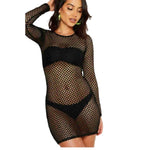 Load image into Gallery viewer, LUXE DIVA  women Ladies Fishnet Crop Tops ,Minidress Cycling Shorts & Hotpant