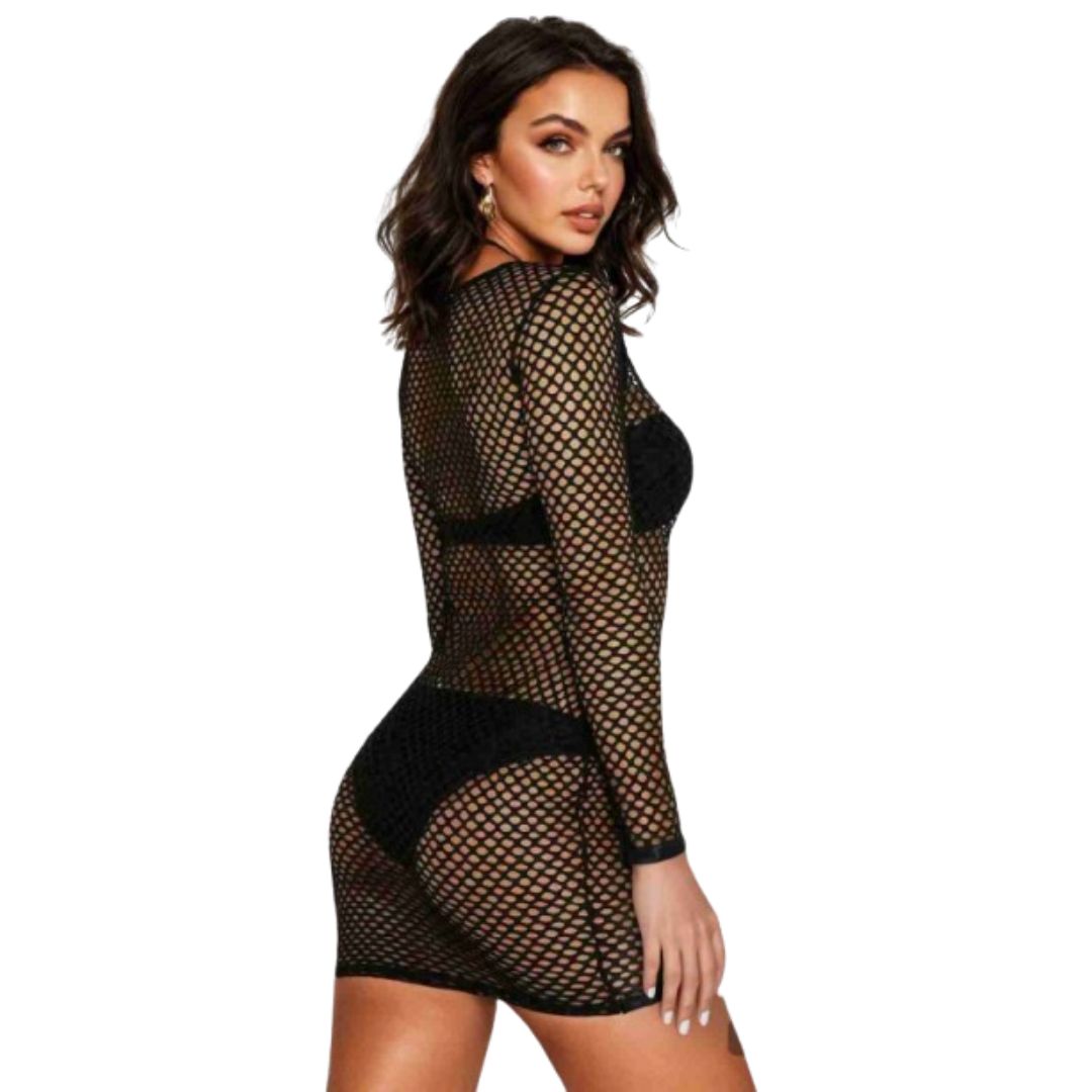 LUXE DIVA  women Ladies Fishnet Crop Tops ,Minidress Cycling Shorts & Hotpant