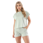 Load image into Gallery viewer, LUXE DIVA Womens Ladies Short Sleeve Boxy Lounge Wear Tracksuit Shorts Set Comfy Two Piece