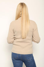 Load image into Gallery viewer, LUXE DIVA LADIES KNITTED POLO NECK JUMPER REMEL LABEL ( merry gold ) SUPER STRECH FINE KNIT POLO NECK