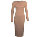 Load image into Gallery viewer, LUXE DIVA Ladies Womens Long Sleeve Stretch Jersey Bodycon Printed MIDI Dress Plus Size