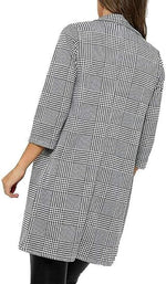 Load image into Gallery viewer, HUBIBUBI Womens Ladies Checkered Check Hound Tooth Tartan Duster Coat Jacket Blazer Top