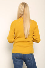 Load image into Gallery viewer, LUXE DIVA LADIES KNITTED POLO NECK JUMPER REMEL LABEL ( merry gold ) SUPER STRECH FINE KNIT POLO NECK