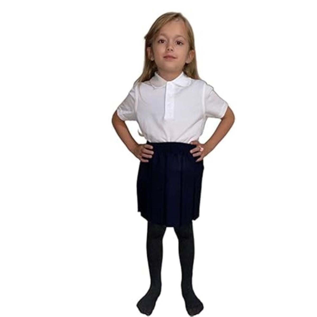 LUXE DIVA Girls Summer Formal Dress Bottom Full Elastic Box Pleat Skirt School Uniform Girl Back to School Box Pleated Round Waist Skirt