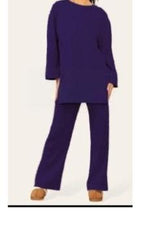 Load image into Gallery viewer, LUXE DIVA Crew Neck Wide Leg Trousers Loungewear Set Co-Ord