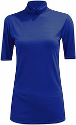 Load image into Gallery viewer, Womens Ladies Turtle Polo Neck Jumper Short Sleeve Top High Neck T Shirt Top Plus 16-26