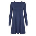 Load image into Gallery viewer, LUXE DIVA WOMEN LADIES LONG SLEEVE SWING DRESS FLARED A LINE SKATER DRESS TOP SIZE 8-26