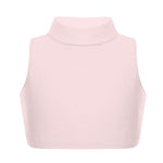 Load image into Gallery viewer, LUXE DIVA Girls Gymnastics Crop Tops – Kids Sleeveless Turtle Neck Crop Top for Dance, Yoga, Sports, Running – Plain Summer Vest Activewear for Girls Ages 5-13 Years