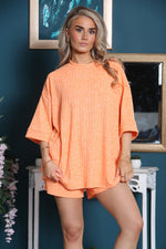 Load image into Gallery viewer, LUXEDIVA Womens Oversized Short Sleeve T Shirt and Co-ord Lounge Wear Set
