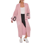 Load image into Gallery viewer, LUXE DIVA Women’s Ladies Love Print Balloon Sleeve Long Cardigan Knitted Jumper Top